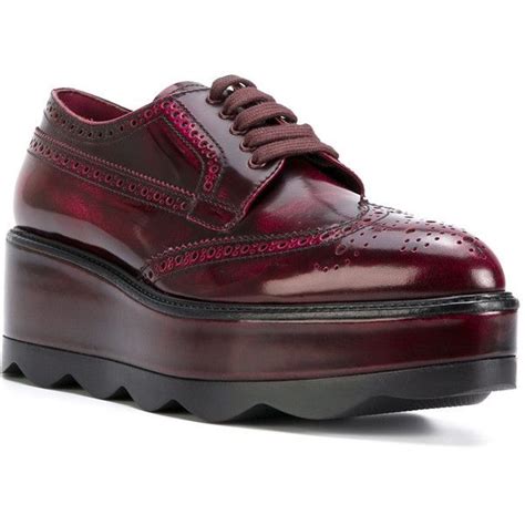 prada burgundy flatform brogues|Prada Brogues for Women .